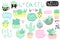 Cute summer sticker set with cacti and succulents