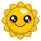 Cute sun kawaii face vector illustration design isolated