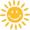 Cute sun with smiling face