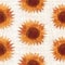 Cute sunflower scribble kid doodle background. Hand drawn whimsical garden motif seamless pattern. Naive simple crayon