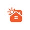 Cute sunny home square logo vector