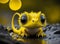 Cute sunshine yellow baby dragon created with Generative AI