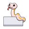 Cute super cinnamon banana ball python cartoon with blank sign