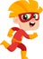 Cute Super Hero Kid Boy Cartoon Character Running