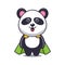 Cute super panda cartoon vector illustration.