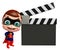 Cute superbaby with Clapper board