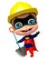 Cute superbaby with Worker hat and Digging shovel