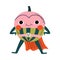 Cute Superhero Watermelon in Mask and Cape, Funny Fruit Cartoon Character in Costume Vector Illustration