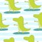 Cute surf crocodile afloat vector illustration