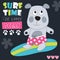 Cute surf dog vector illustration