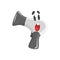 Cute surprised cartoon hairdryer character, humanized funny home appliance