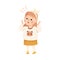 Cute surprised little girl. Adorable girl dressed casual clothes exclamation marks over her head feeling anxiety cartoon