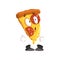 Cute surprised slice of pizza, funny cartoon fast food character vector Illustration on a white background