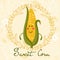 Cute sweet corn character illustration