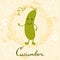 Cute sweet cucumber character illustration