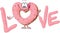 Cute sweet donut heart shaped in love - vector i