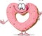 Cute sweet donut heart shaped - vector