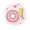 Cute sweet donut stuff for cards stickers or patches decoration cartoon