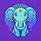 Cute and sweet elephant cartoon Image