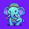 Cute and sweet elephant cartoon image