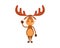 Cute and Sweet Moose with Greeting Gesture Illustration with Cartoon Style