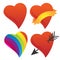 Cute Sweetheart, Cupid Heart, Valentine Heart, Rainbow Heart Vector Group