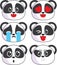 Cute sweety emoticons panda, is it appy, lovely, sad, funny, cool, interest, angry