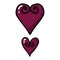 Cute swirled valentines heart cartoon vector illustration motif set. Hand drawn isolated romantic couples symbol