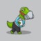 Cute T-Rex Dino urban culture mascot design illustration