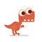 Cute T-Rex. Dinosaur life. Vector illustration of prehistoric character in flat cartoon style isolated on white