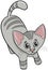 Cute tabby cat or kitten cartoon animal character