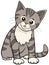 Cute tabby cat or kitten cartoon animal character