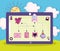 cute tablet love icons