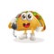 Cute taco mascot pick up the phone, answering phone calls