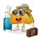 Cute taco mascot on vacation