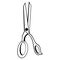 Cute tailor scissors for sewing thread. Digital doodle outline art. Print for scrapbooking, cards, fabrics, design, banners, texti