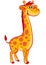 Cute tall giraffe character, cartoon, isolated object on white background, vector illustration