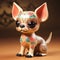 cute tan colored vinyl dog toy that is decorated with roses and geometric designs