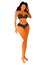 Cute tanned woman dressed in underwear. Vector illustration.