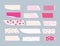 Cute Tape Strip Washi Ripped Paper Collection. Scrapbook Floral Kids Element