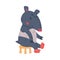 Cute Tapir Animal with Proboscis Sitting on Chair Wearing Shoes Vector Illustration