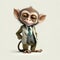 Cute Tarsius Monkey Businessman. Generative AI