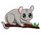 Cute Tasmanian Fuzzy possum Gray Cartoon Character