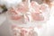 Cute and tasty wedding cakes in white and pink tones