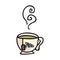 Cute teacup cartoon vector illustration motif set