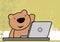 Cute teddy bear cartoon online studing background