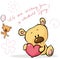 Cute teddy bear design card - vector illustration isolated