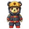 Cute Teddy Bear Firefighter Clipart Illustration AI Generative