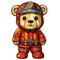 Cute Teddy Bear Firefighter Clipart Illustration AI Generative