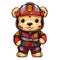 Cute Teddy Bear Firefighter Clipart Illustration AI Generative